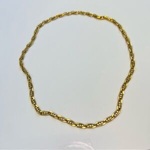 Gold filled Cuban Link Chain necklace with gemstone accents